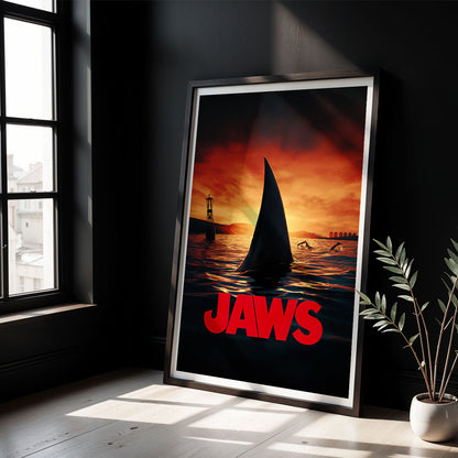 Flex Designs Poster Jaws Shark Minimalist 8 x 10" Home Goods - Movie 1975 Movie Poster