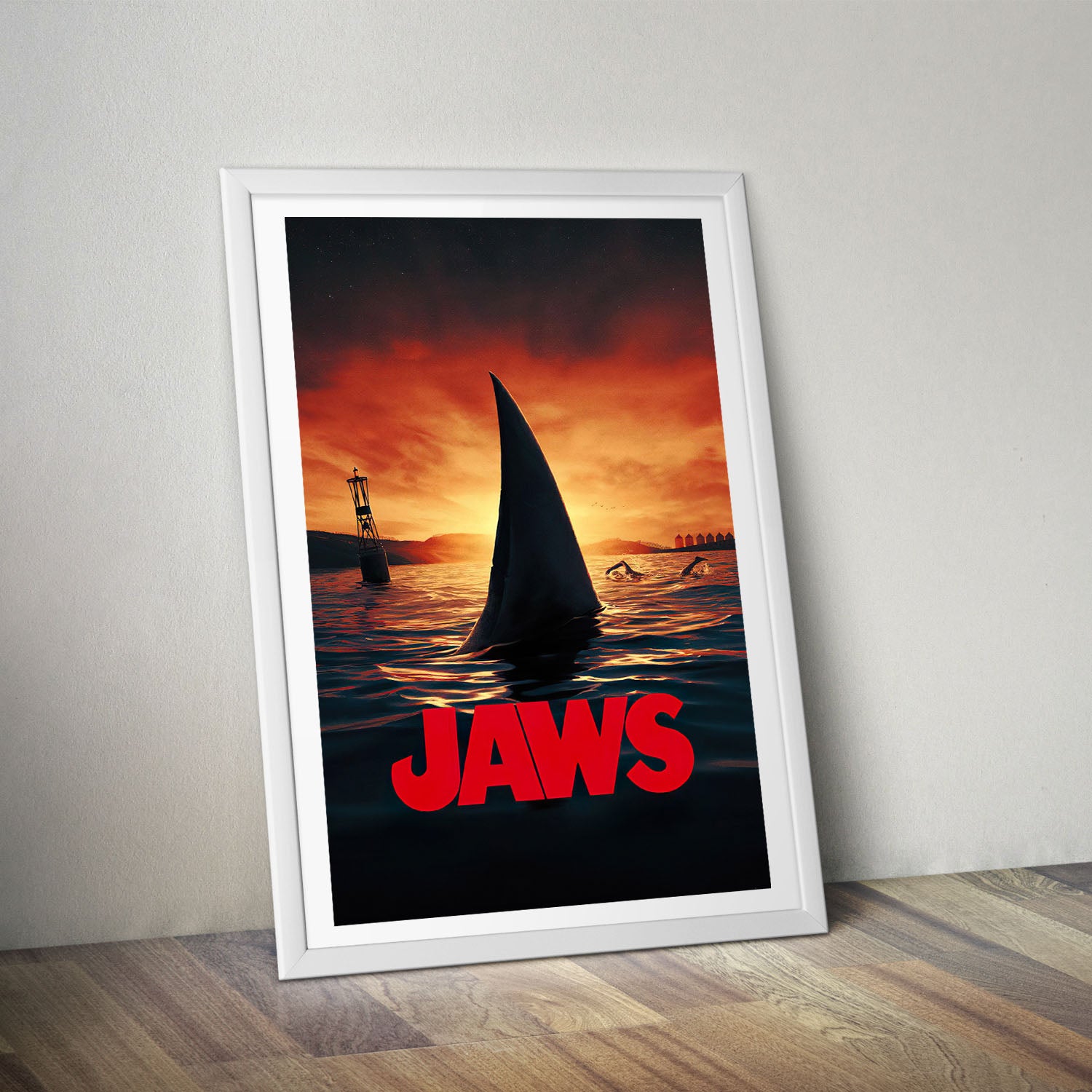 Flex Designs Poster Jaws Shark Minimalist 8 x 10" Home Goods - Movie 1975 Movie Poster