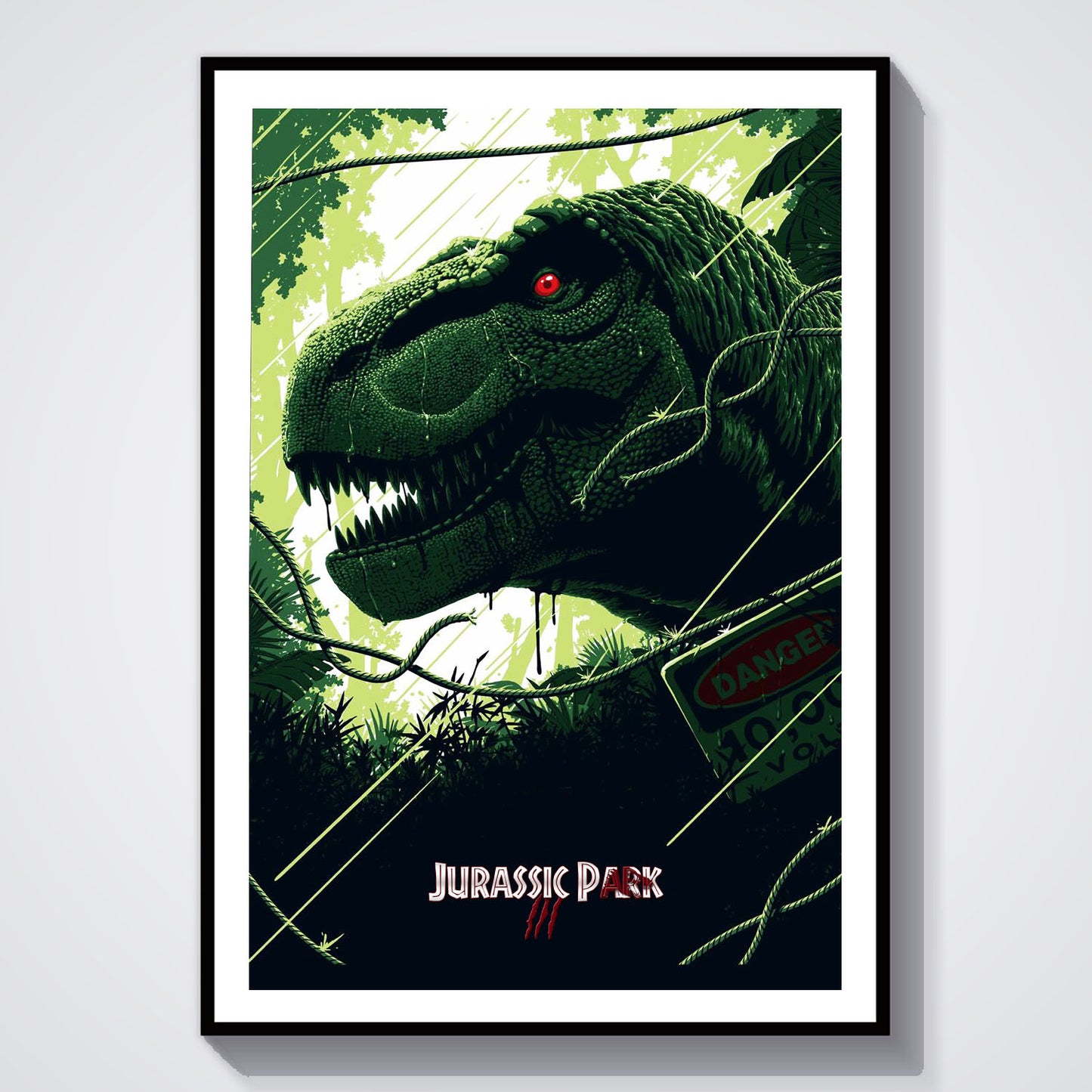 Flex Designs Poster Jurassic Park III Classic Green 8 x 10" Home Goods - Movie 2001 Movie Poster