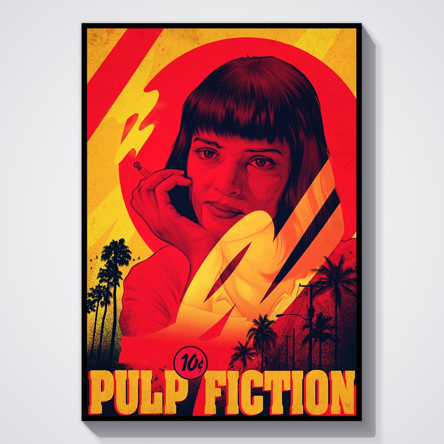 Flex Designs Poster Pulp Fiction Minimalist Cartoon 5 x 7" Home Goods - Movie 1994 Movie Poster