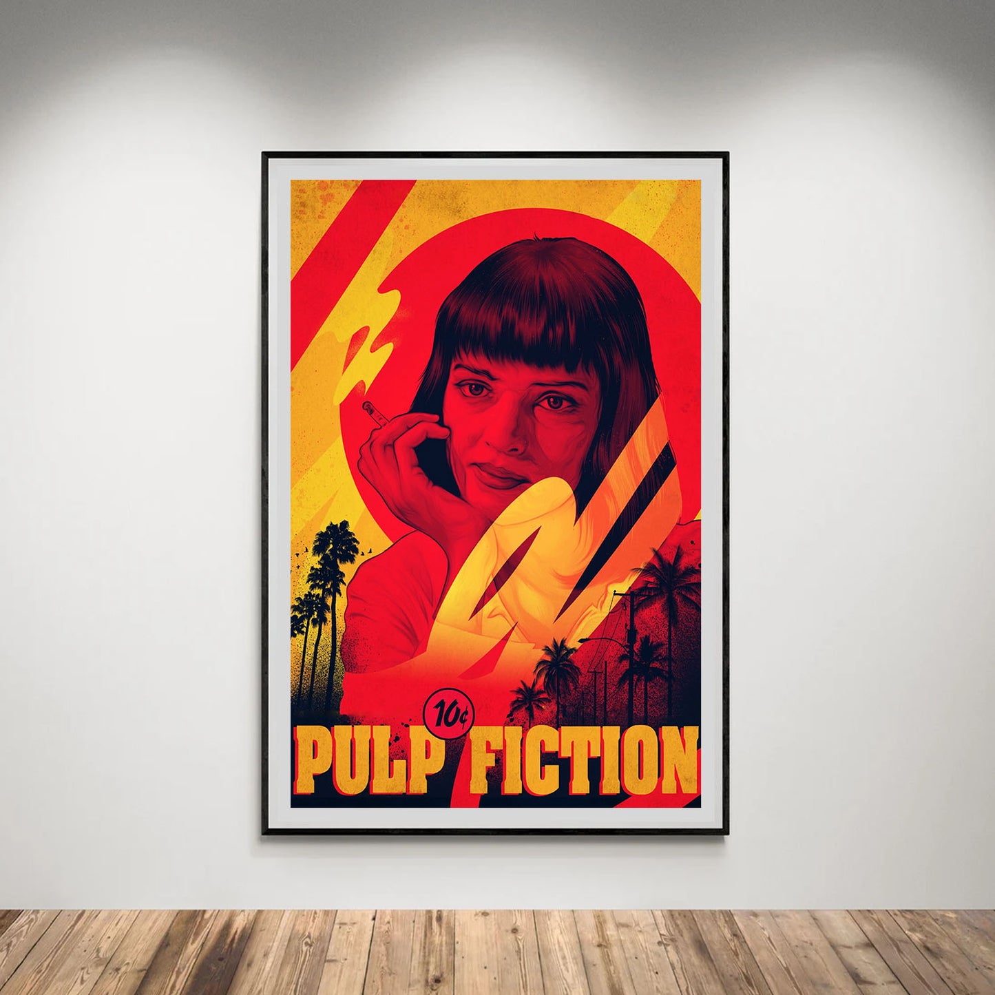 Flex Designs Poster Pulp Fiction Minimalist Cartoon 8 x 10" Home Goods - Movie 1994 Movie Poster