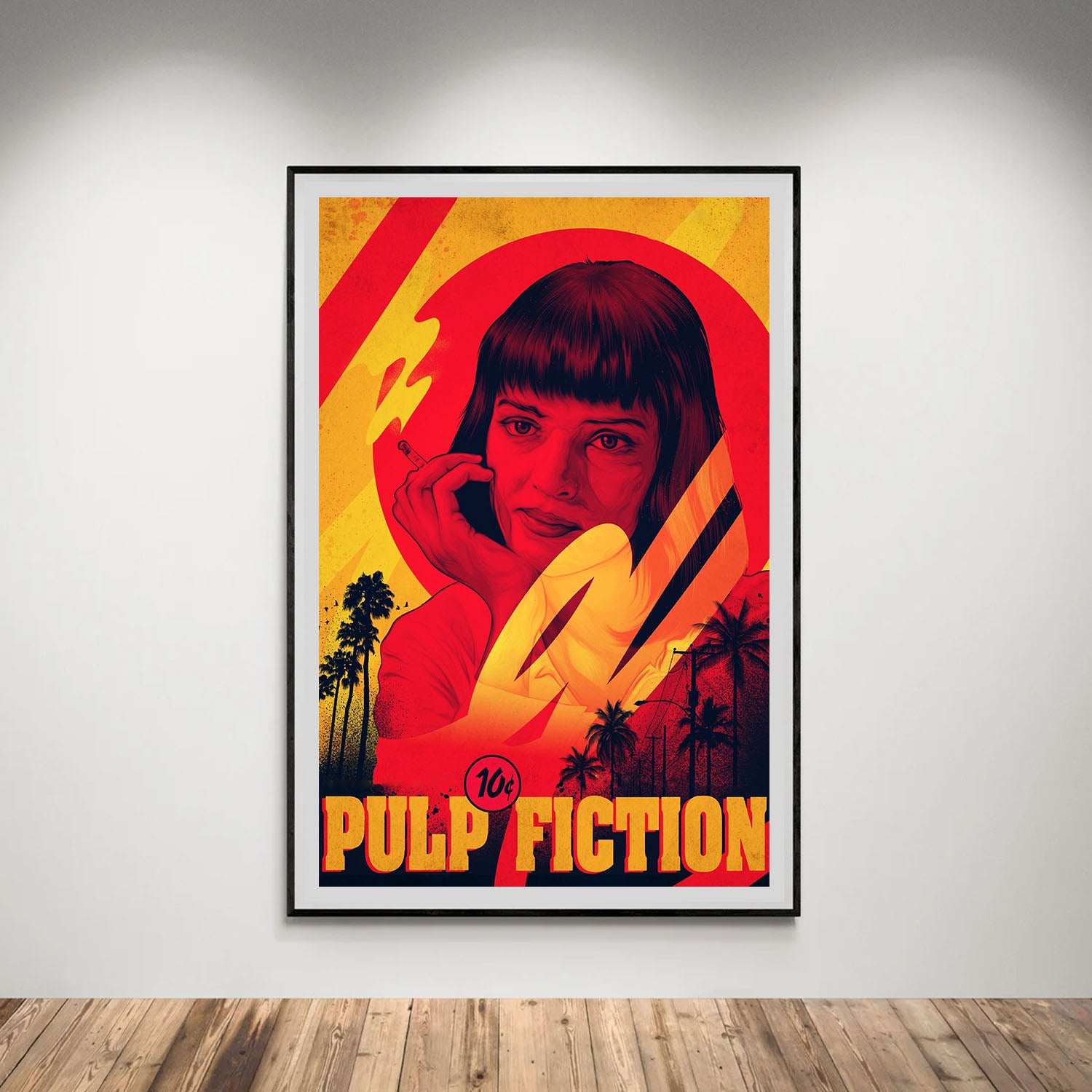 Flex Designs Poster Pulp Fiction Minimalist Cartoon 8 x 10" Home Goods - Movie 1994 Movie Poster