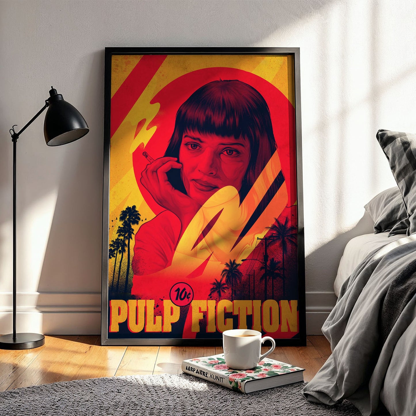 Flex Designs Poster Pulp Fiction Minimalist Cartoon 5 x 7" Home Goods - Movie 1994 Movie Poster