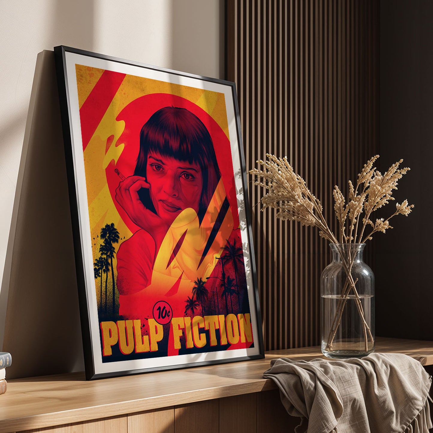 Flex Designs Poster Pulp Fiction Minimalist Cartoon 5 x 7" Home Goods - Movie 1994 Movie Poster
