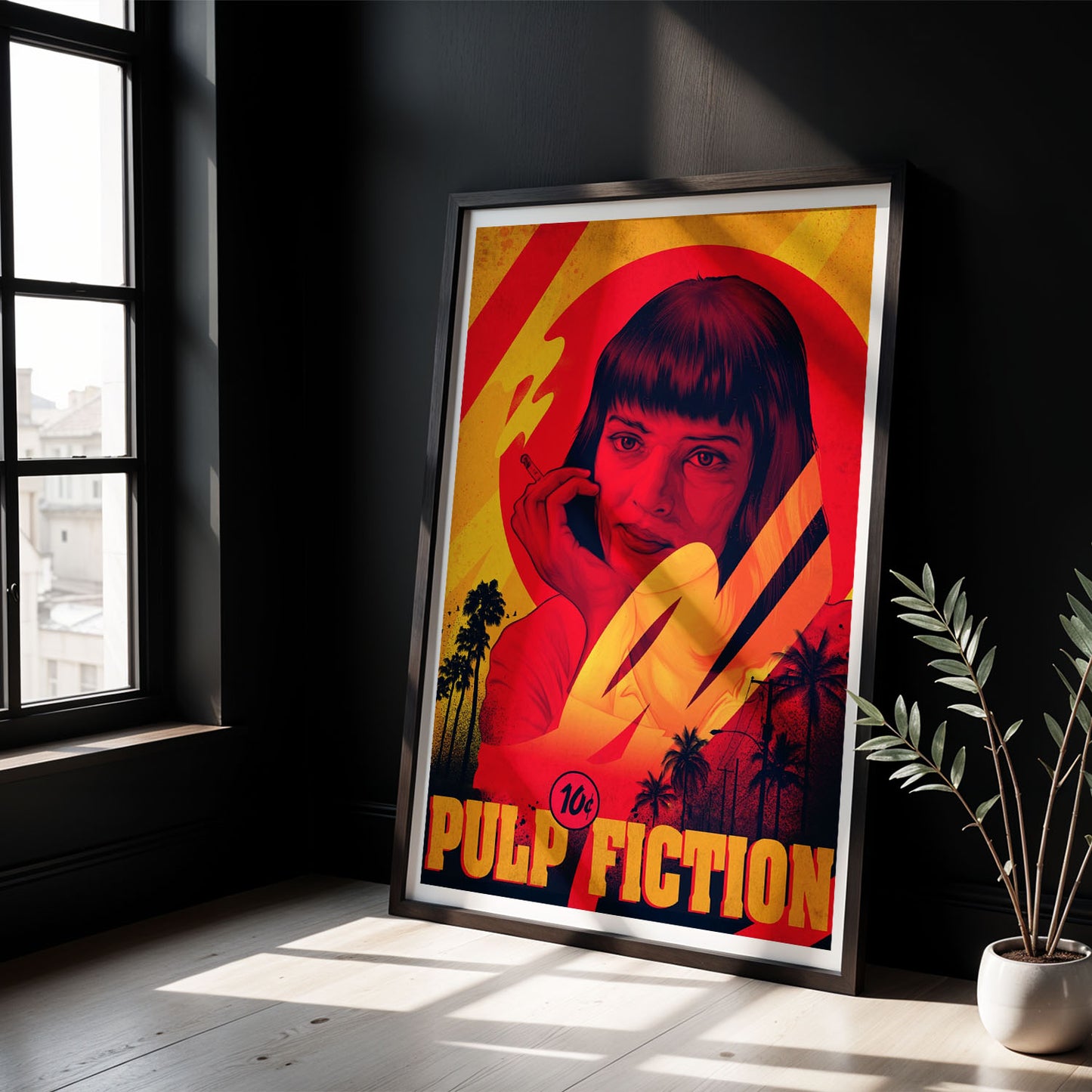 Flex Designs Poster Pulp Fiction Minimalist Cartoon 8 x 10" Home Goods - Movie 1994 Movie Poster