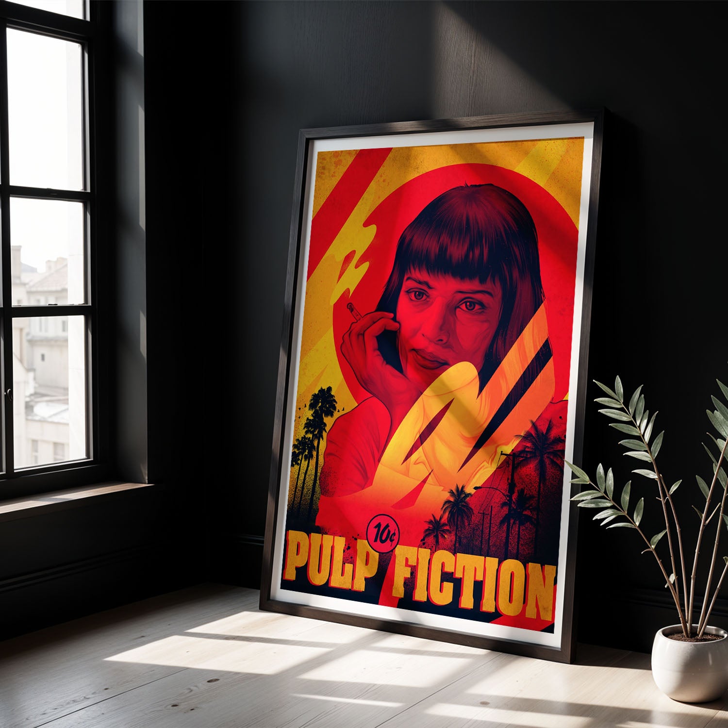 Flex Designs Poster Pulp Fiction Minimalist Cartoon 8 x 10" Home Goods - Movie 1994 Movie Poster