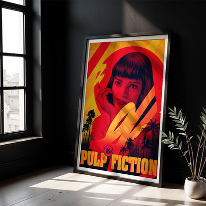 Flex Designs Poster Pulp Fiction Minimalist Cartoon 8 x 10" Home Goods - Movie 1994 Movie Poster