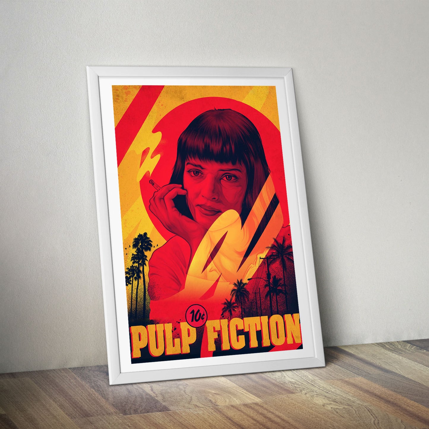 Flex Designs Poster Pulp Fiction Minimalist Cartoon 8 x 10" Home Goods - Movie 1994 Movie Poster