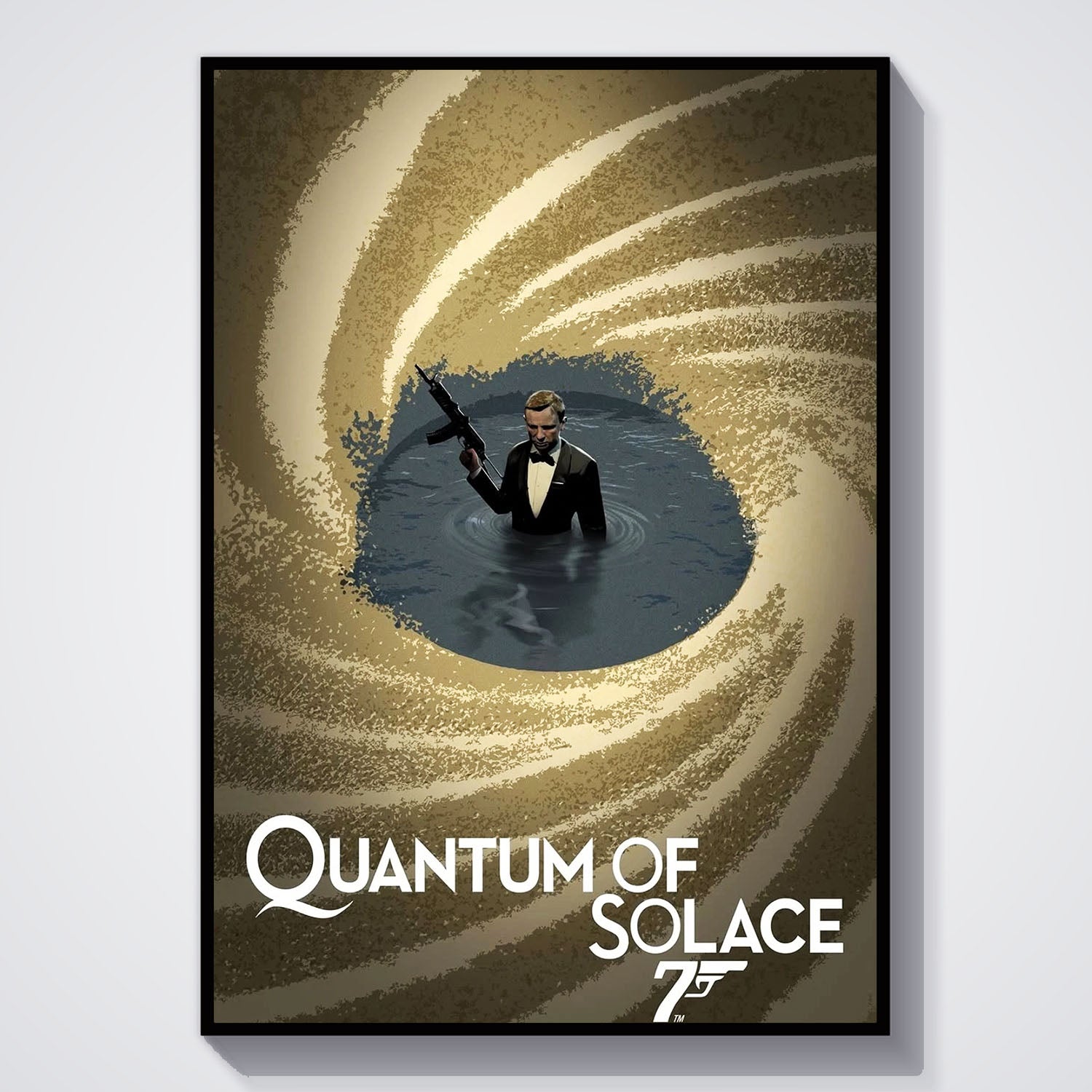 Flex Designs Poster Quantum of Solace Minimalist Cartoon 5 x 7" Home Goods - Movie 2008 Movie Poster