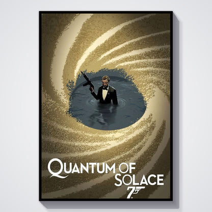 Flex Designs Poster Quantum of Solace Minimalist Cartoon 5 x 7" Home Goods - Movie 2008 Movie Poster