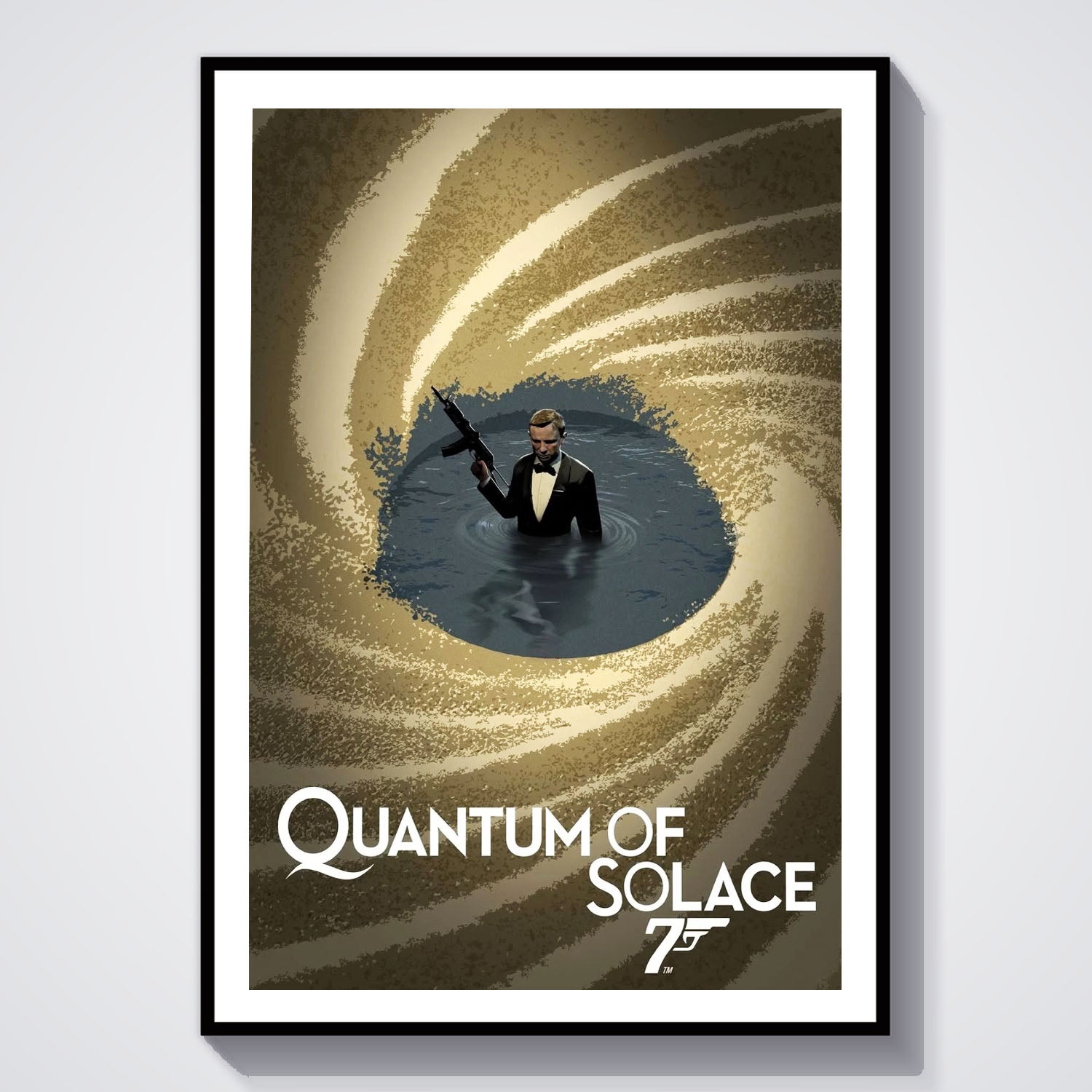 Flex Designs Poster Quantum of Solace Minimalist Cartoon 8 x 10" Home Goods - Movie 2008 Movie Poster