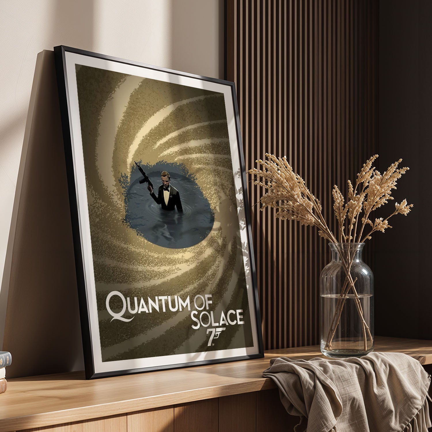 Flex Designs Poster Quantum of Solace Minimalist Cartoon 5 x 7" Home Goods - Movie 2008 Movie Poster