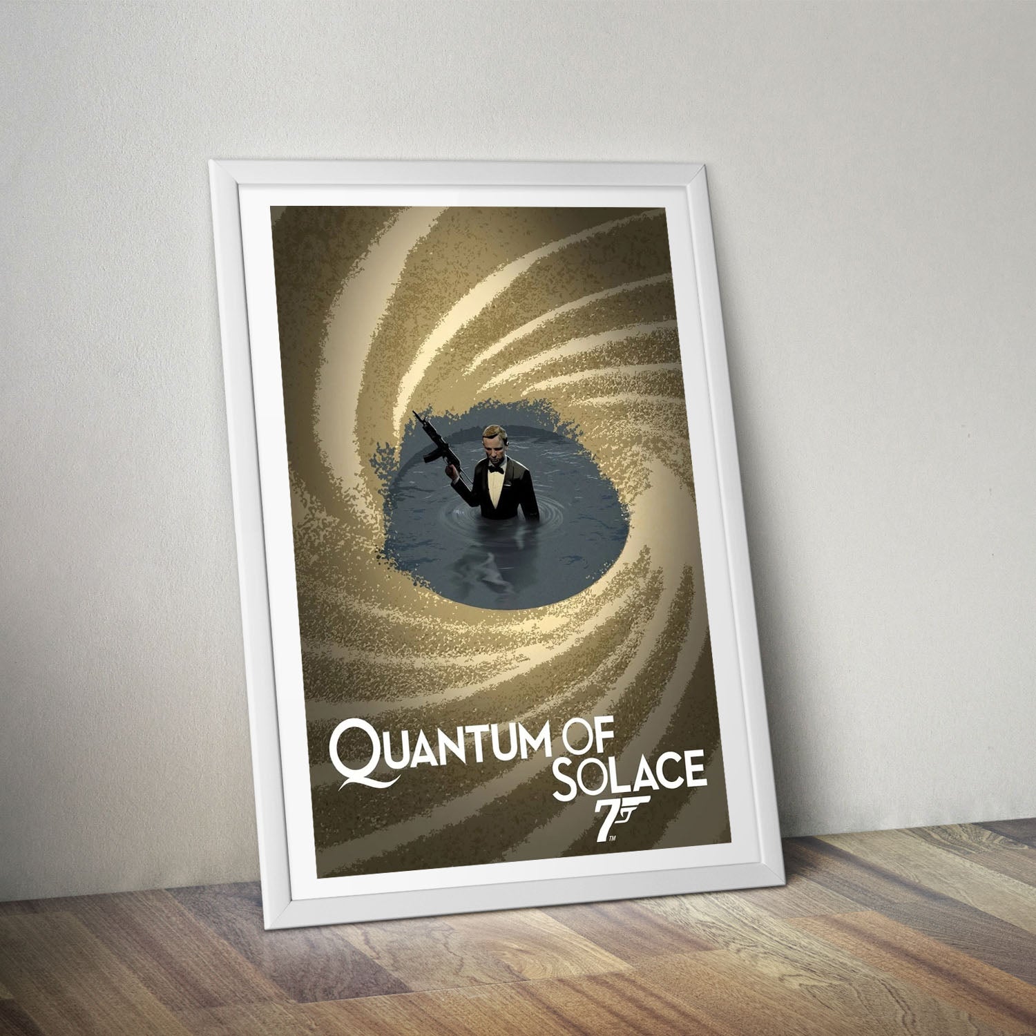 Flex Designs Poster Quantum of Solace Minimalist Cartoon 8 x 10" Home Goods - Movie 2008 Movie Poster