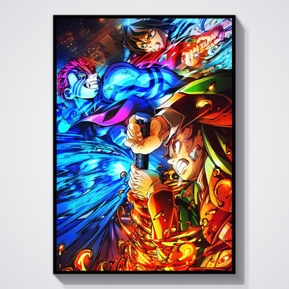 Flex Designs Poster Demon Slayer Infinity Castle Tanjiro Giyu vs Akaza 5 x 7" Home Goods - TV Show 2025 TV Show Poster