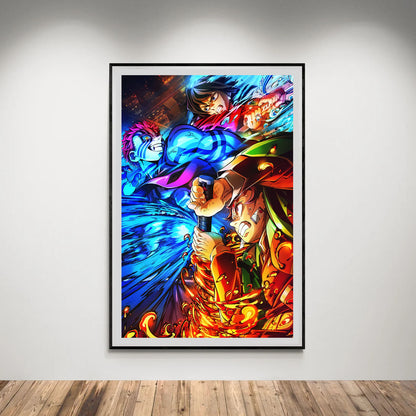 Flex Designs Poster Demon Slayer Infinity Castle Tanjiro Giyu vs Akaza 8 x 10" Home Goods - TV Show 2025 TV Show Poster