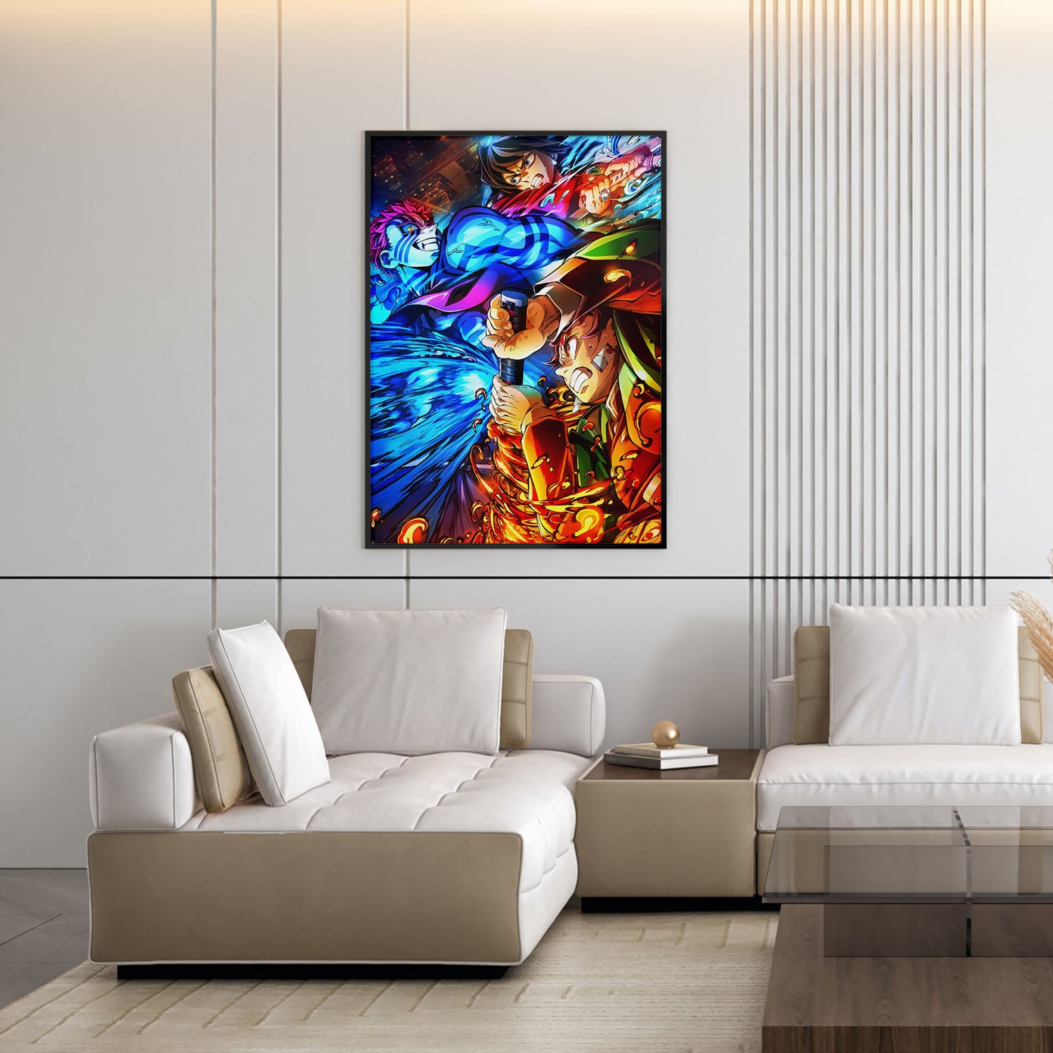 Flex Designs Poster Demon Slayer Infinity Castle Tanjiro Giyu vs Akaza 5 x 7" Home Goods - TV Show 2025 TV Show Poster
