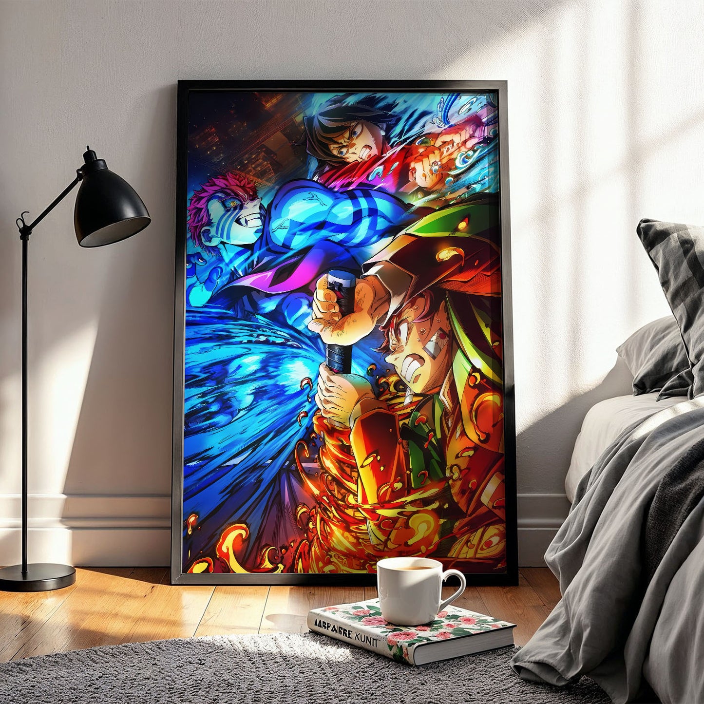 Flex Designs Poster Demon Slayer Infinity Castle Tanjiro Giyu vs Akaza 5 x 7" Home Goods - TV Show 2025 TV Show Poster