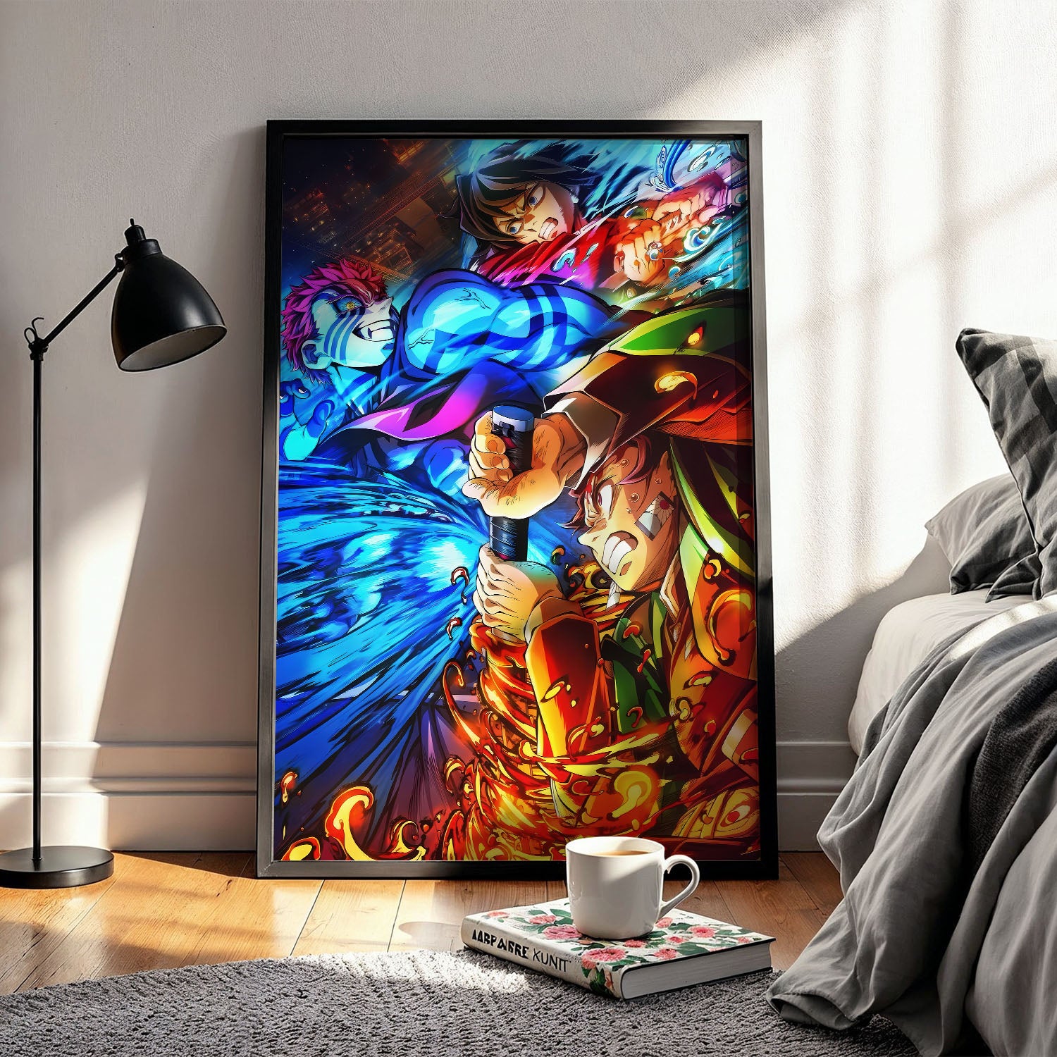 Flex Designs Poster Demon Slayer Infinity Castle Tanjiro Giyu vs Akaza 5 x 7" Home Goods - TV Show 2025 TV Show Poster
