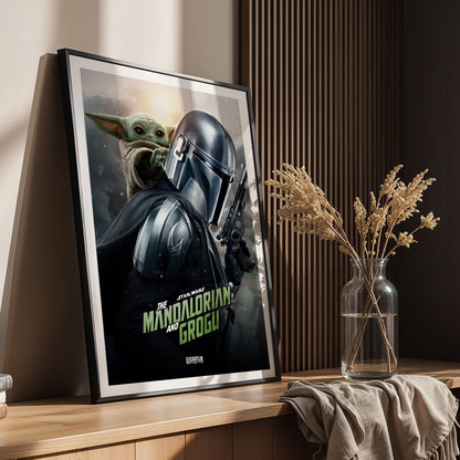 Flex Designs Poster Star Wars The Mandalorian and Grogu Cinematic 5 x 7" Home Goods - Movie 2026 Movie Poster