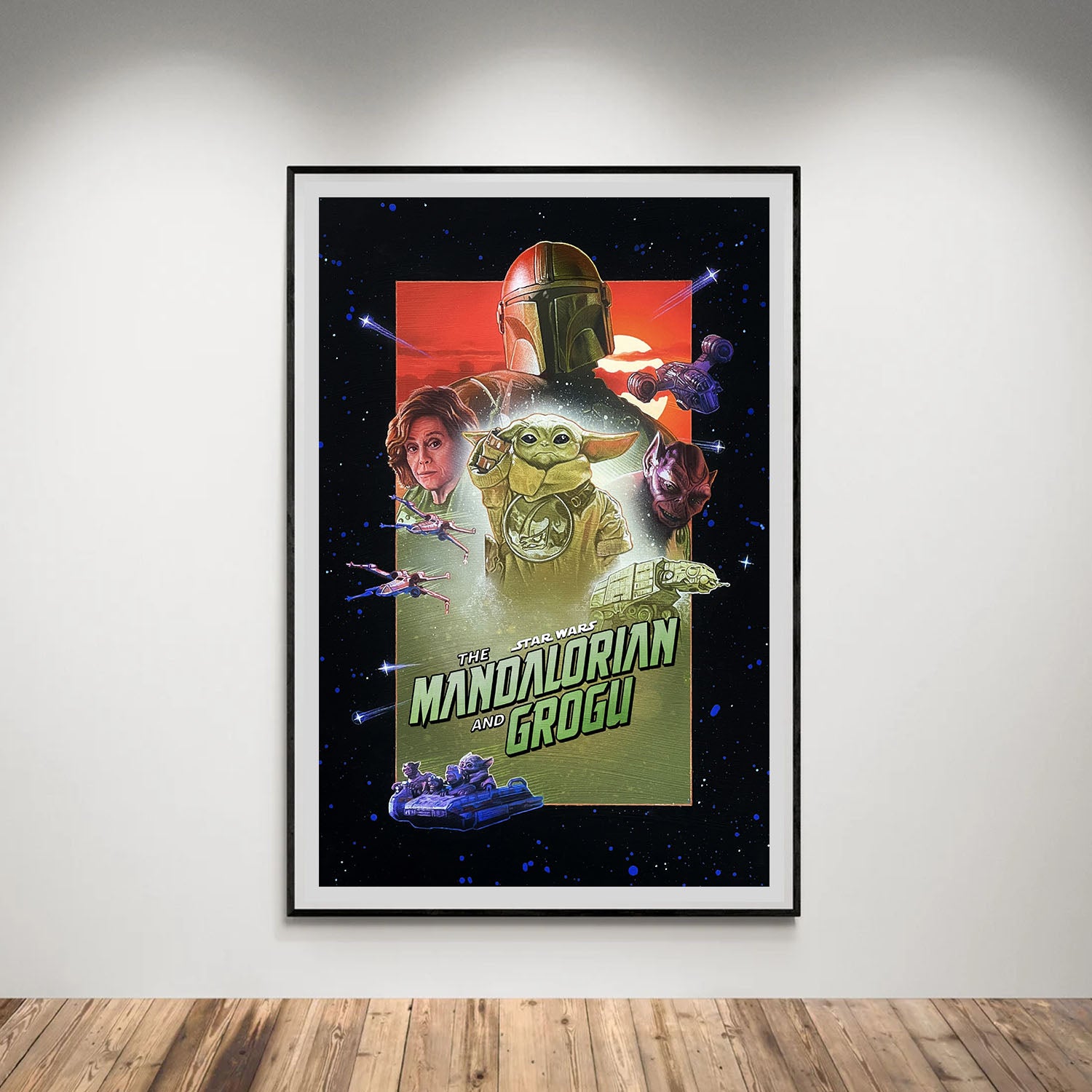Flex Designs Poster Star Wars The Mandalorian and Grogu Cartoon 8 x 10" Home Goods - Movie 2026 Movie Poster