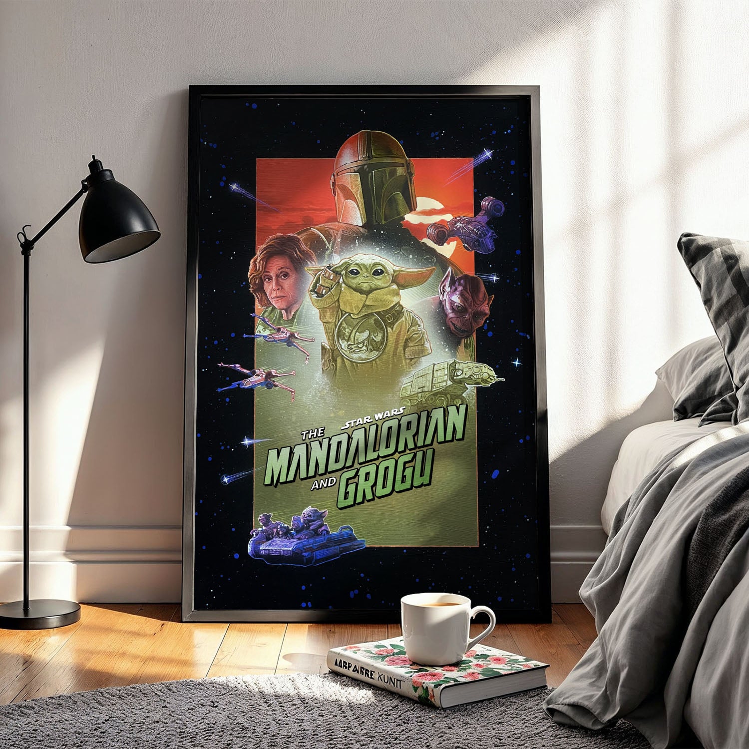Flex Designs Poster Star Wars The Mandalorian and Grogu Cartoon 5 x 7" Home Goods - Movie 2026 Movie Poster