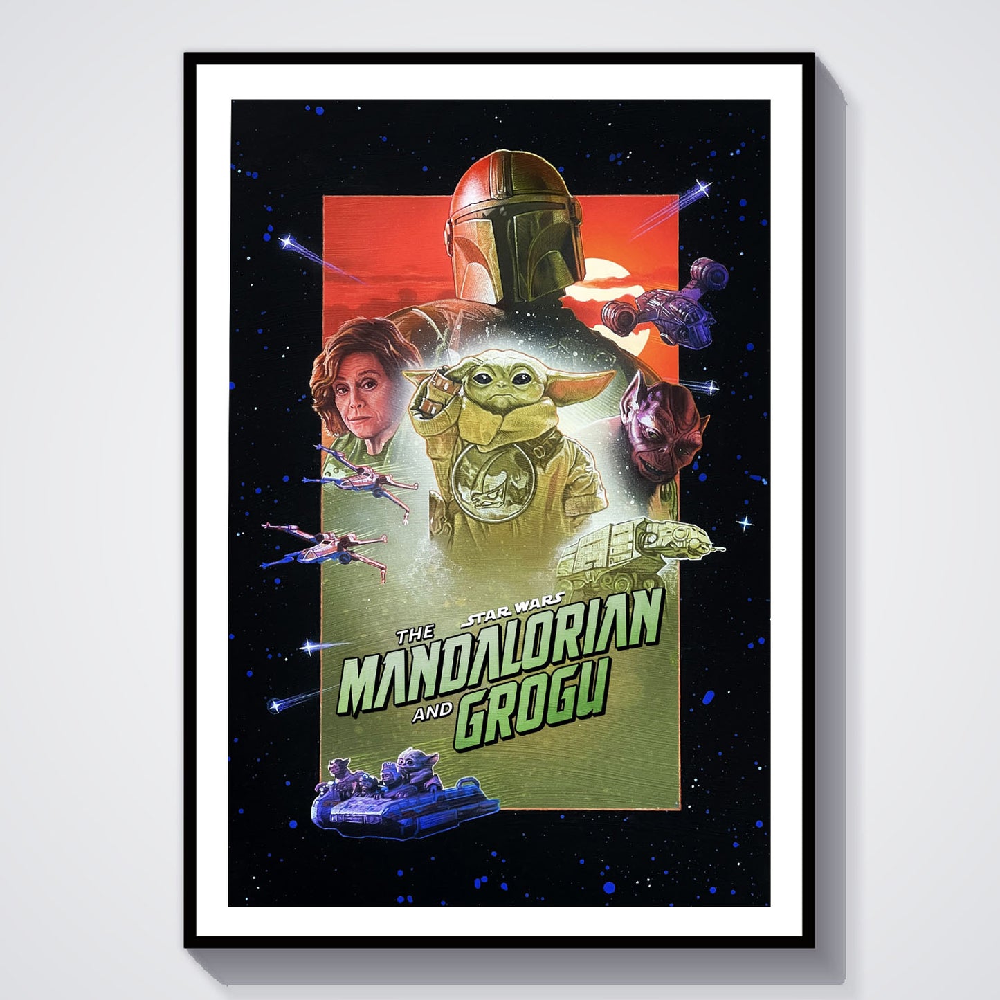Flex Designs Poster Star Wars The Mandalorian and Grogu Cartoon 8 x 10" Home Goods - Movie 2026 Movie Poster