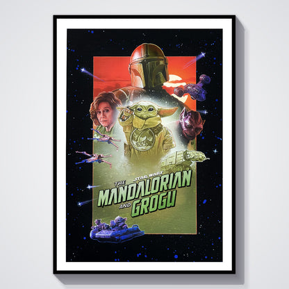 Flex Designs Poster Star Wars The Mandalorian and Grogu Cartoon 8 x 10" Home Goods - Movie 2026 Movie Poster