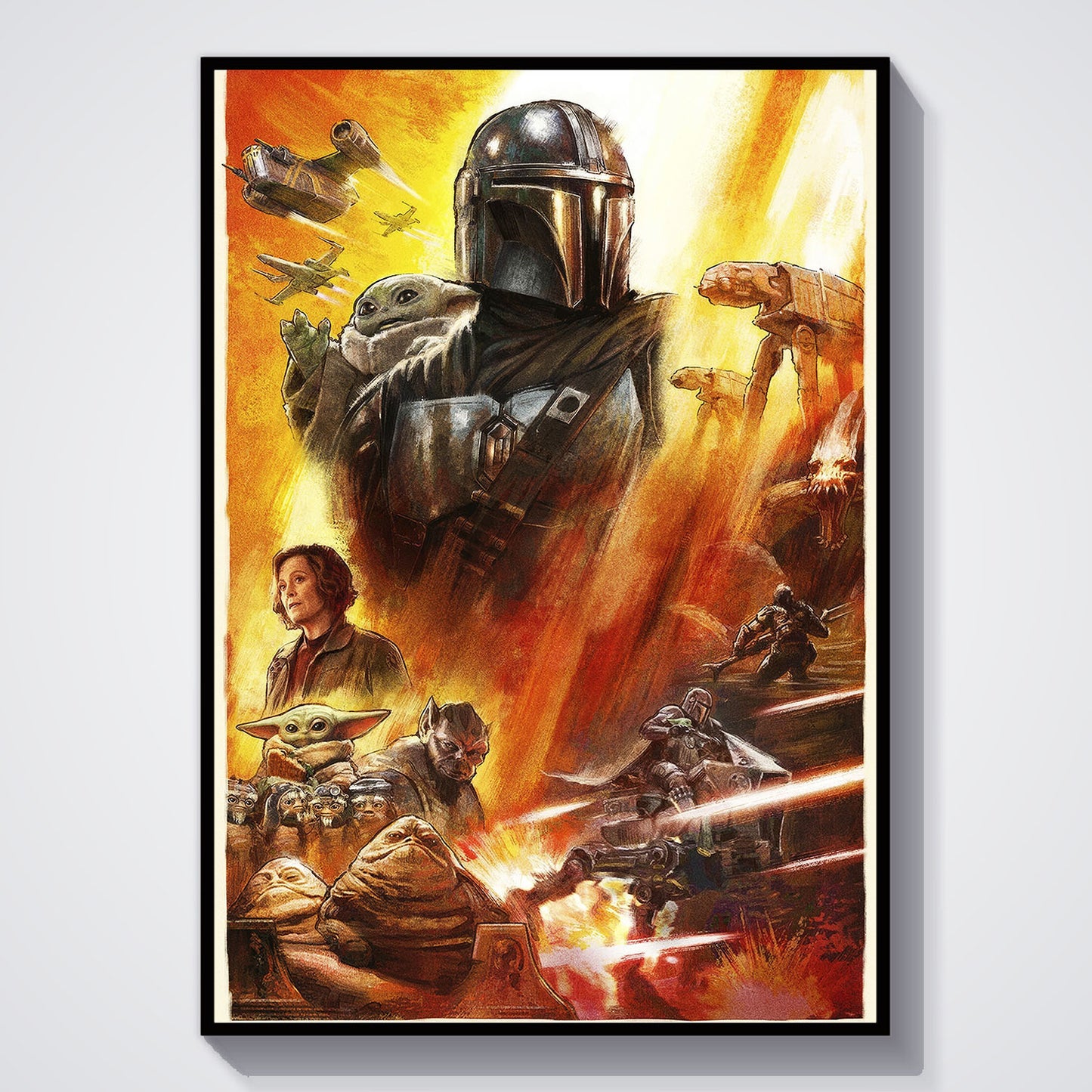 Flex Designs Poster Star Wars The Mandalorian and Grogu Textless 5 x 7" Home Goods - Movie 2026 Movie Poster
