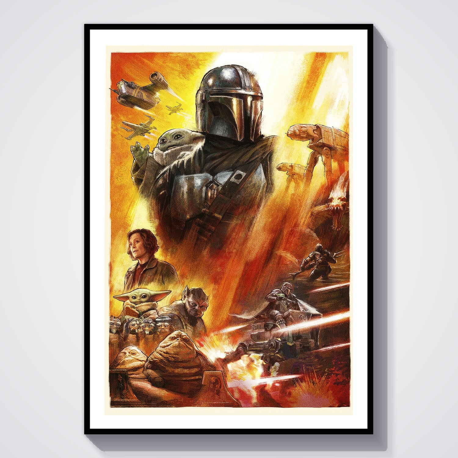 Flex Designs Poster Star Wars The Mandalorian and Grogu Textless 8 x 10" Home Goods - Movie 2026 Movie Poster