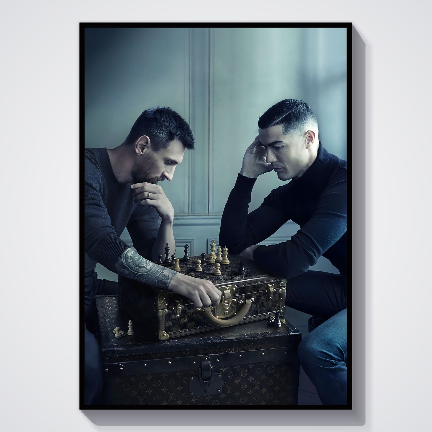 Flex Designs Poster Ronaldo vs Messi Chess Board 5 x 7" Home Goods - Sports  Poster