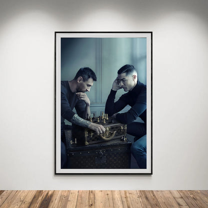 Flex Designs Poster Ronaldo vs Messi Chess Board 8 x 10" Home Goods - Sports  Poster