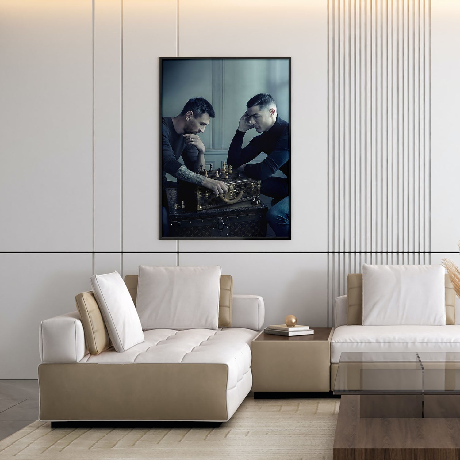 Flex Designs Poster Ronaldo vs Messi Chess Board 5 x 7" Home Goods - Sports  Poster