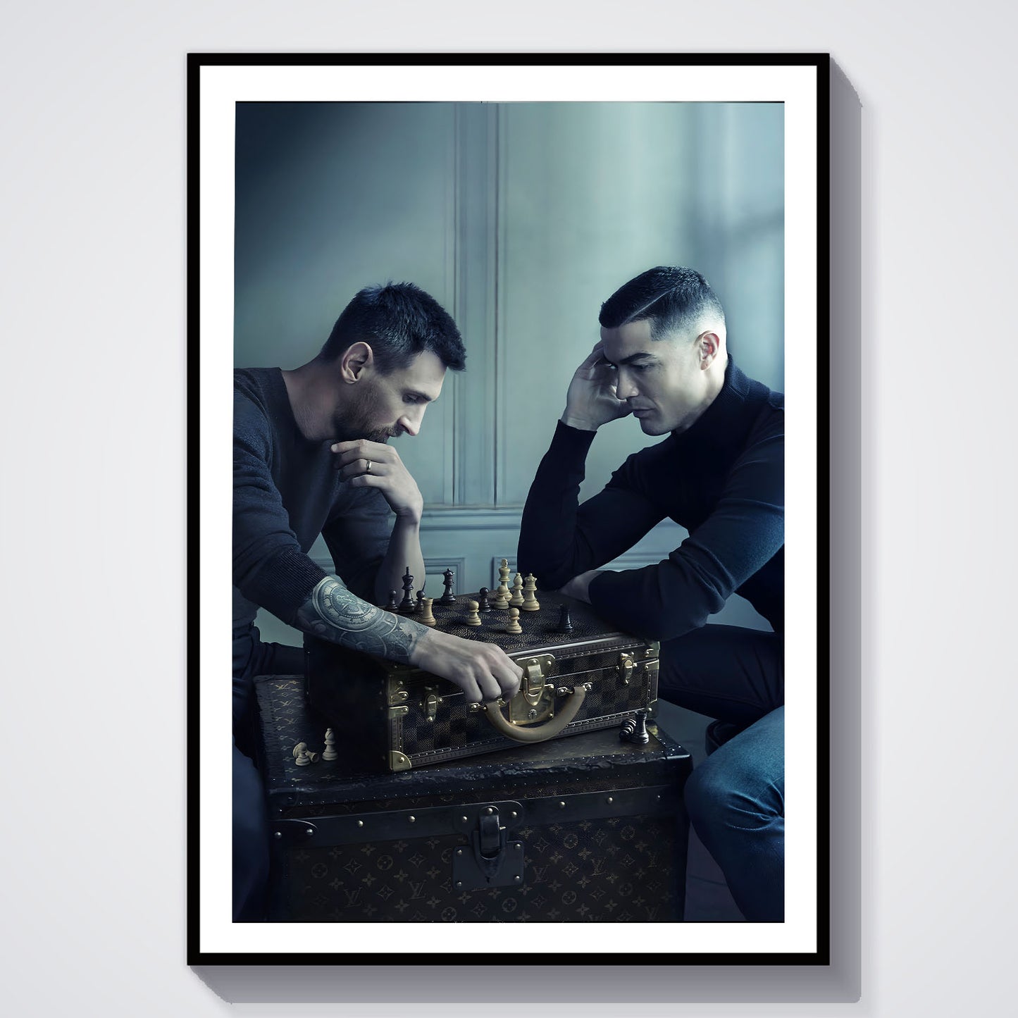 Flex Designs Poster Ronaldo vs Messi Chess Board 8 x 10" Home Goods - Sports  Poster