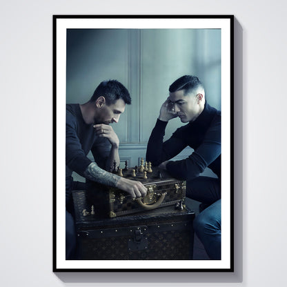 Flex Designs Poster Ronaldo vs Messi Chess Board 8 x 10" Home Goods - Sports  Poster