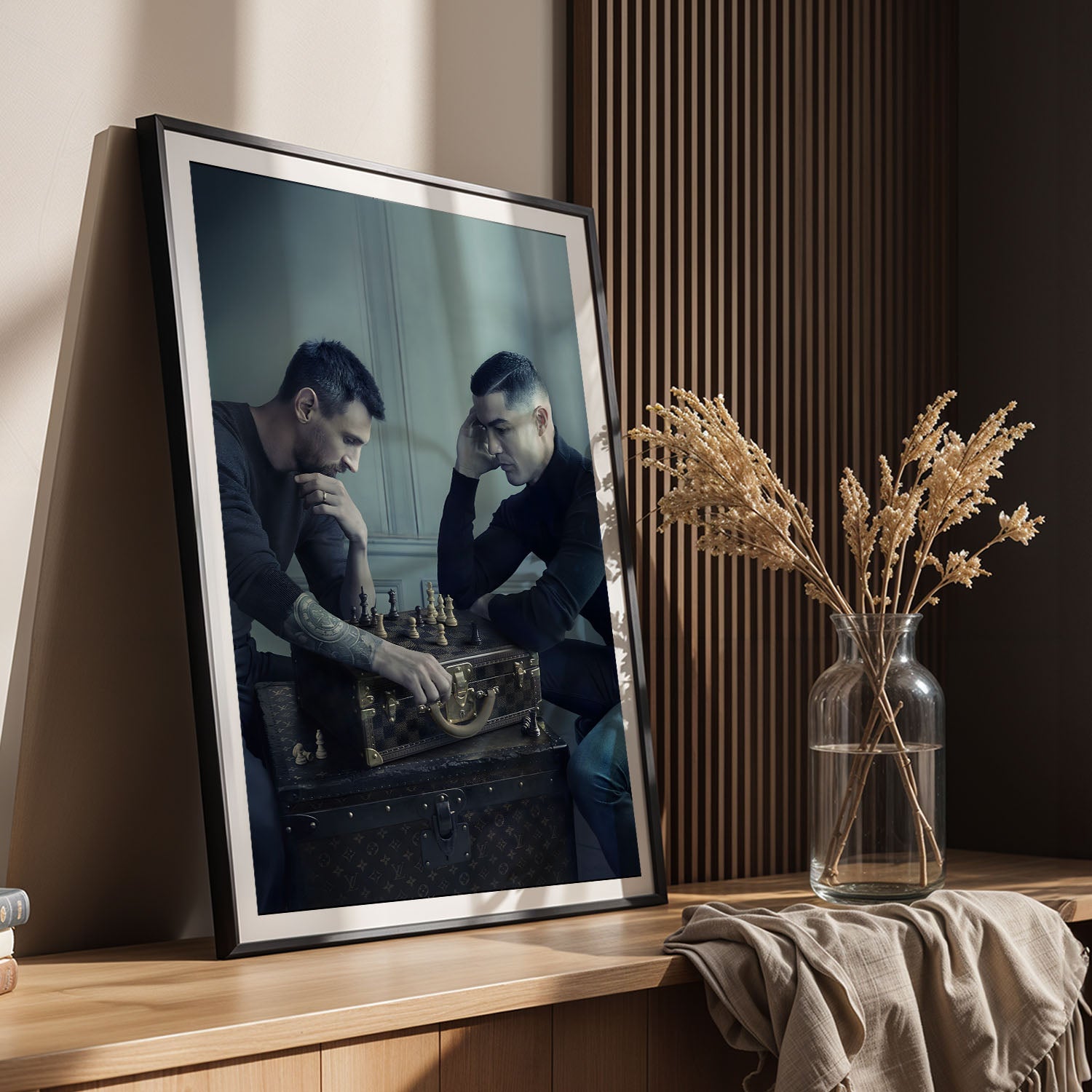 Flex Designs Poster Ronaldo vs Messi Chess Board 5 x 7" Home Goods - Sports  Poster