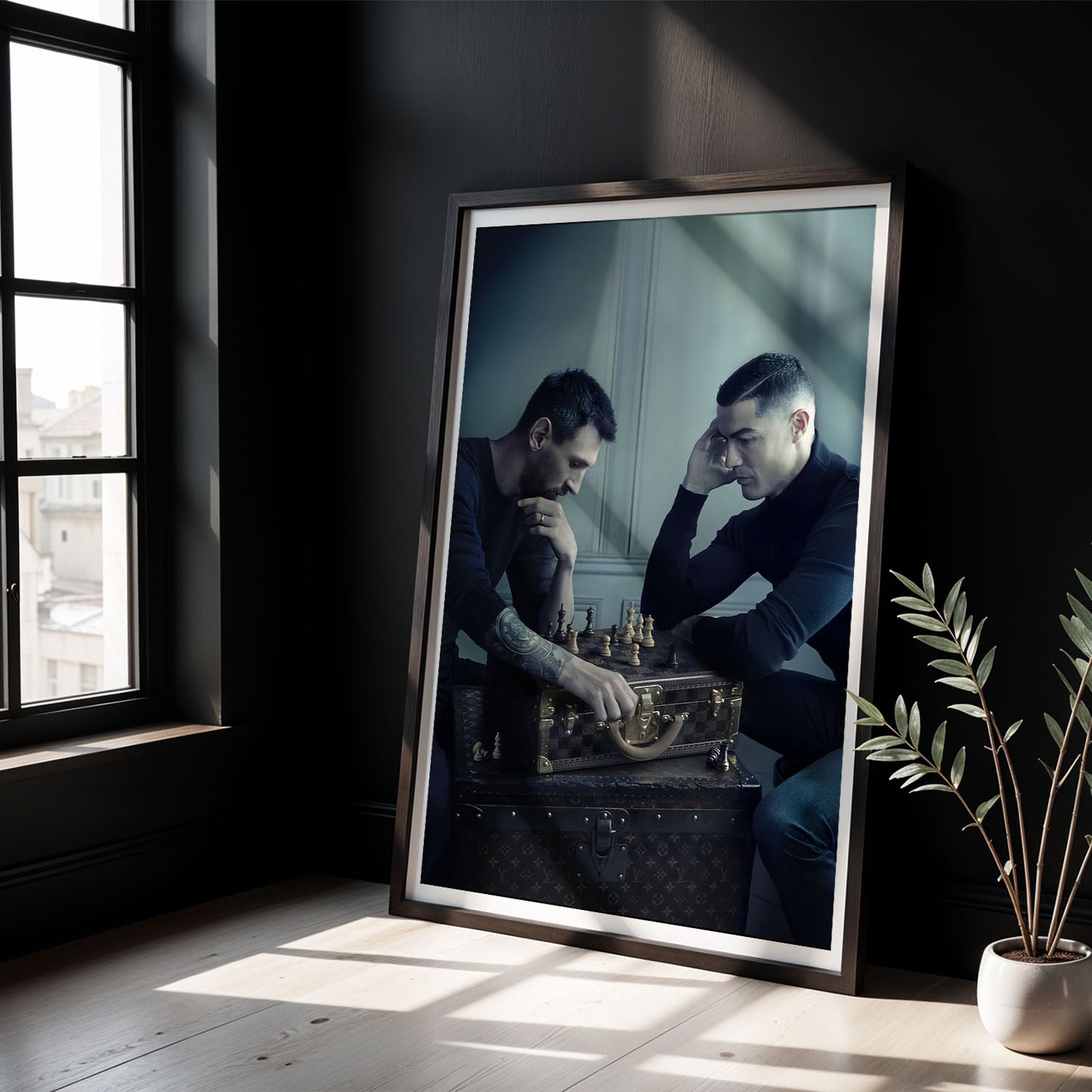 Flex Designs Poster Ronaldo vs Messi Chess Board 8 x 10" Home Goods - Sports  Poster