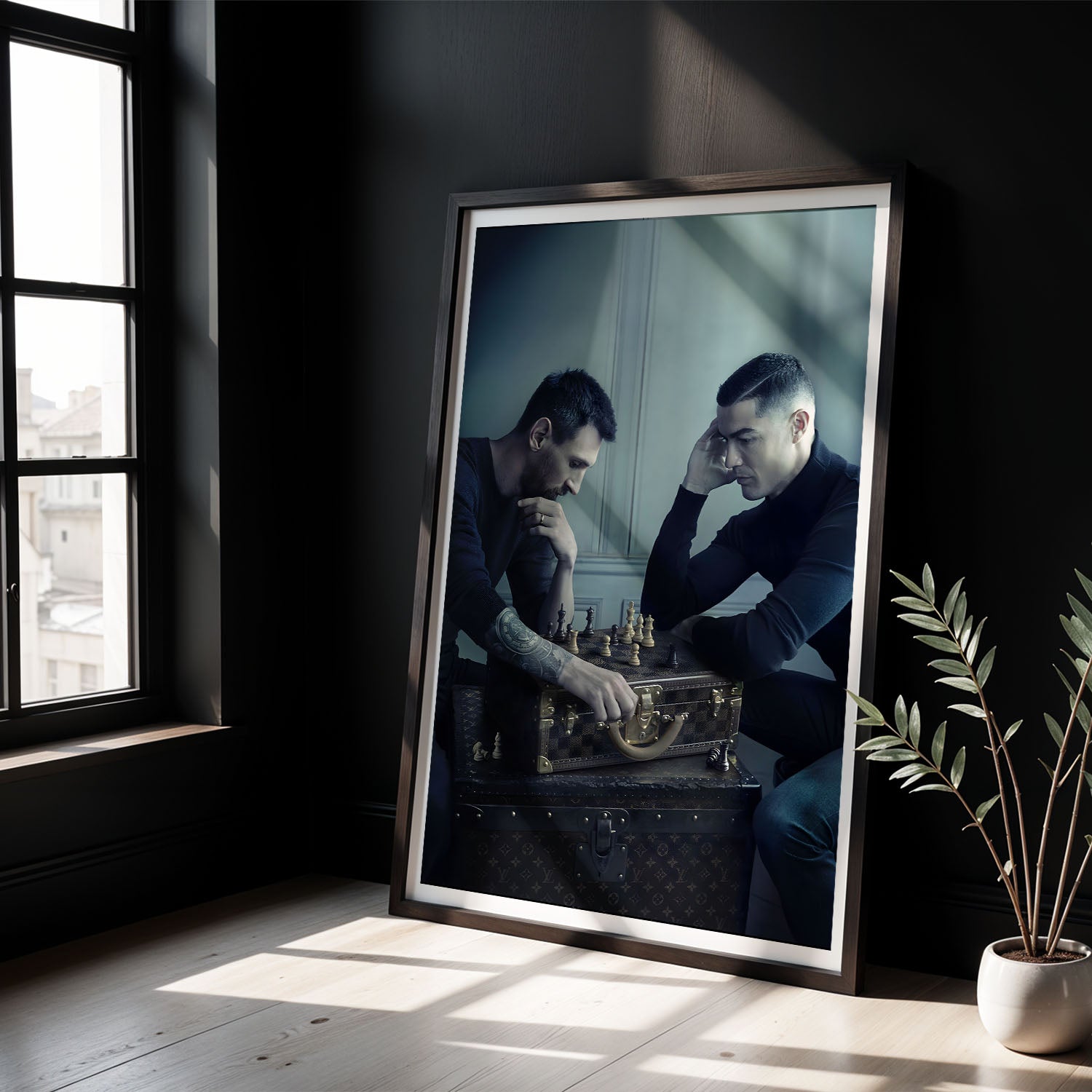 Flex Designs Poster Ronaldo vs Messi Chess Board 8 x 10" Home Goods - Sports  Poster