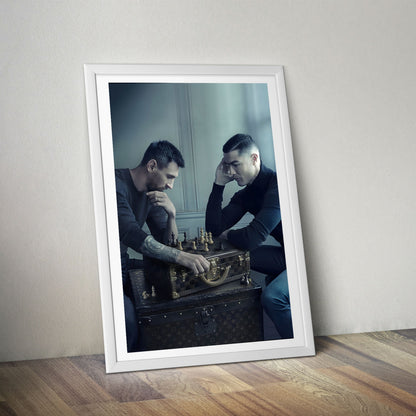 Flex Designs Poster Ronaldo vs Messi Chess Board 8 x 10" Home Goods - Sports  Poster