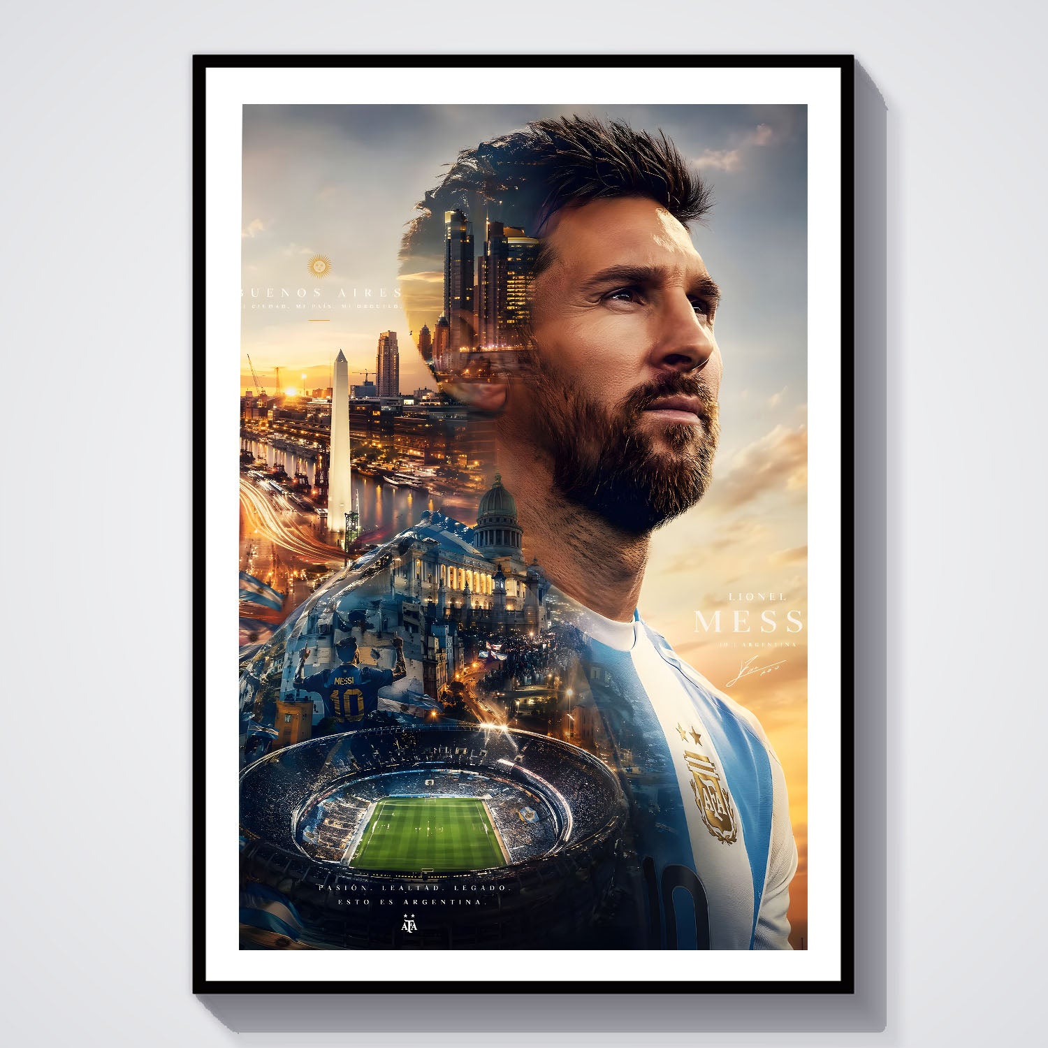 Flex Designs Poster Lionel Messi Portrait 8 x 10" Home Goods - Sports  Poster