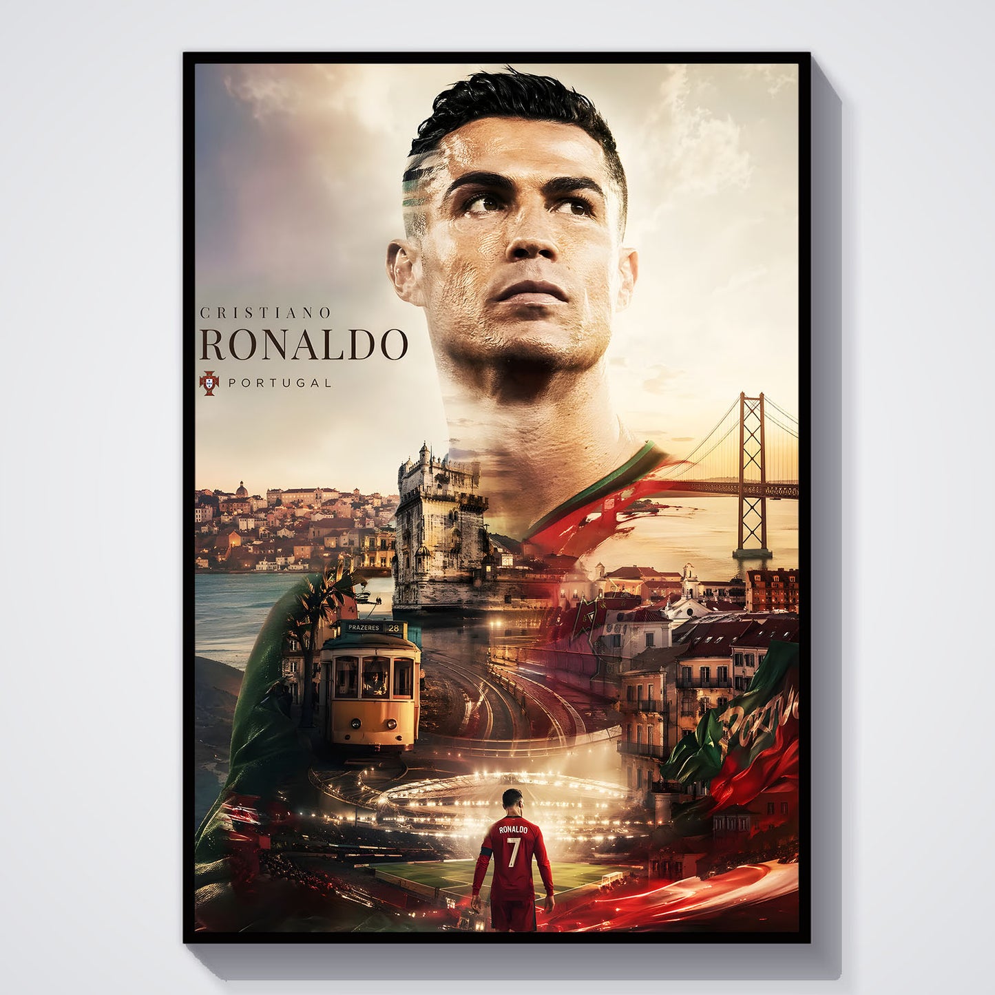 Flex Designs Poster Cristiano Ronaldo Portrait 5 x 7" Home Goods - Sports  Poster
