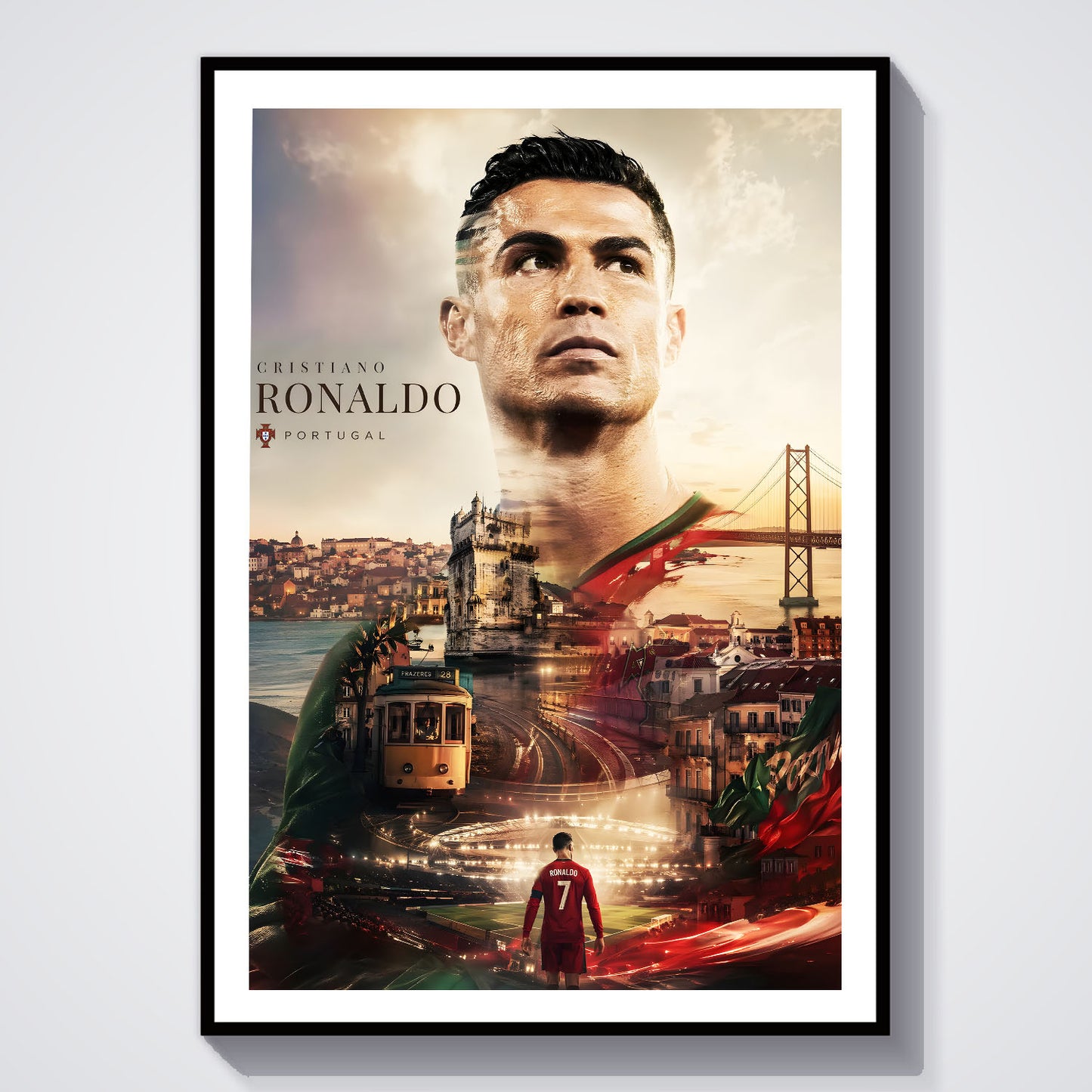 Flex Designs Poster Cristiano Ronaldo Portrait 8 x 10" Home Goods - Sports  Poster