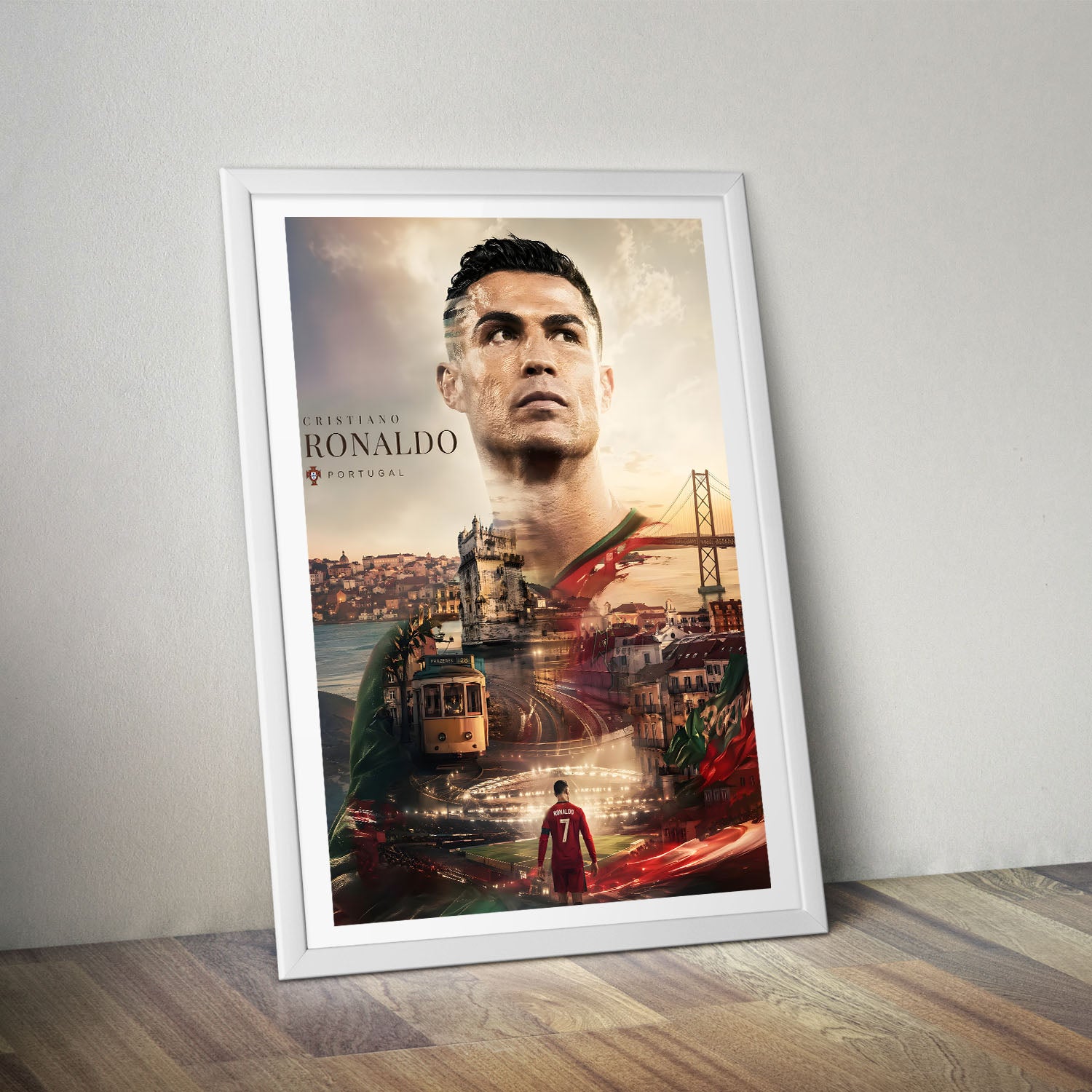 Flex Designs Poster Cristiano Ronaldo Portrait 8 x 10" Home Goods - Sports  Poster