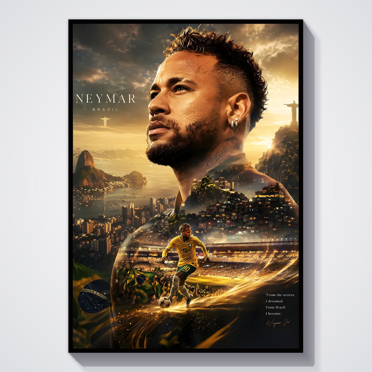 Flex Designs Poster Neymar Jr Portrait 5 x 7" Home Goods - Sports  Poster