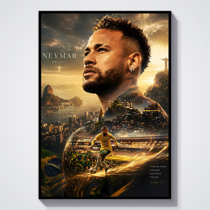 Flex Designs Poster Neymar Jr Portrait 5 x 7" Home Goods - Sports  Poster