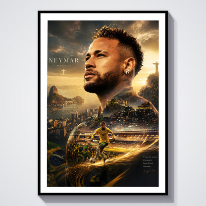 Flex Designs Poster Neymar Jr Portrait 8 x 10" Home Goods - Sports  Poster
