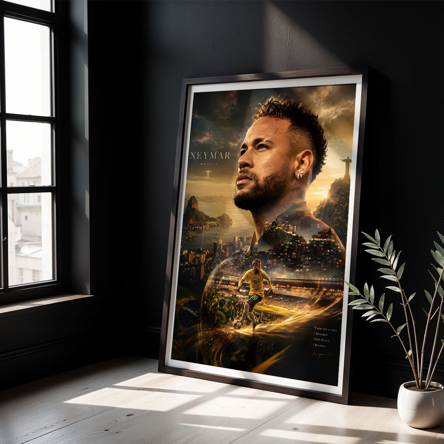 Flex Designs Poster Neymar Jr Portrait 8 x 10" Home Goods - Sports  Poster