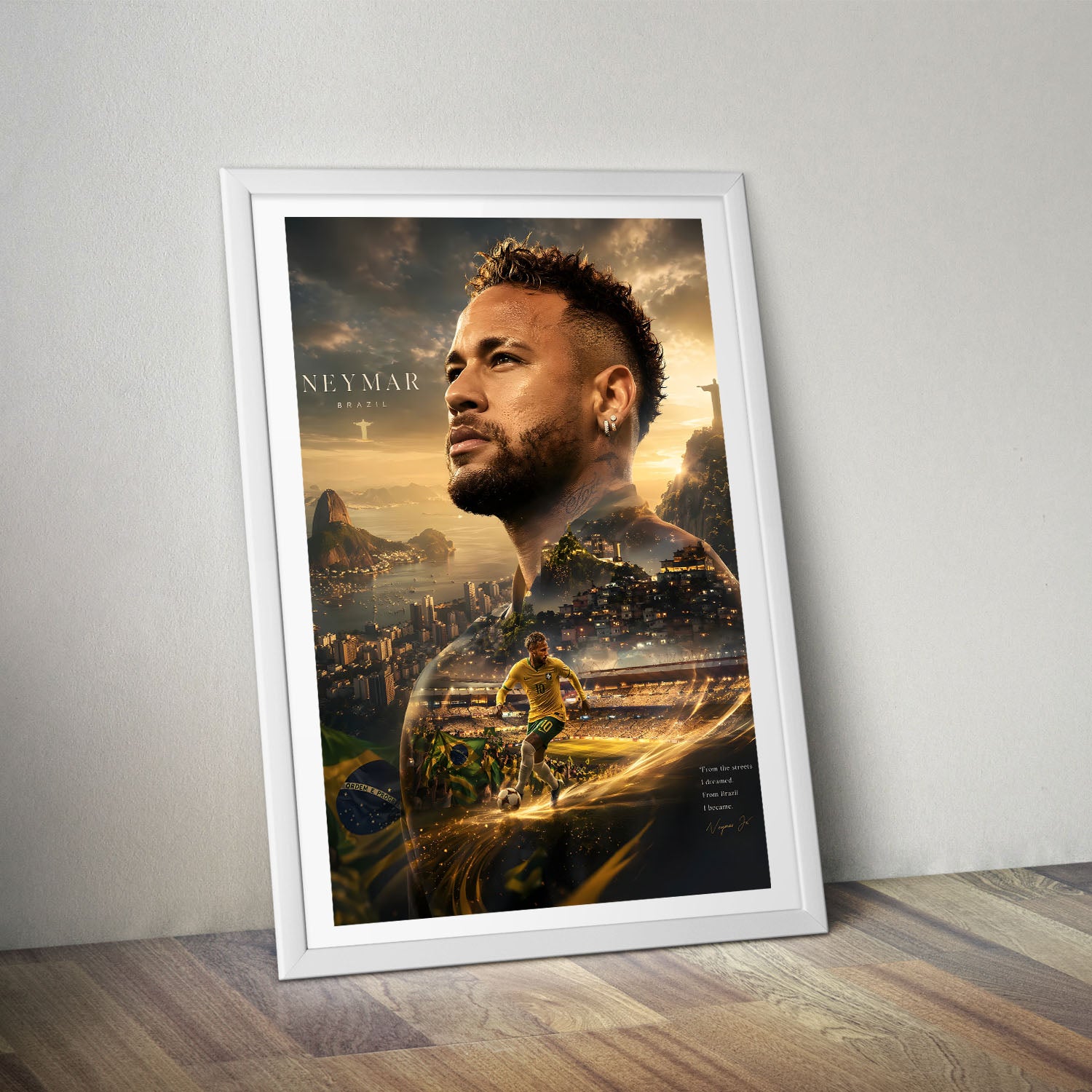 Flex Designs Poster Neymar Jr Portrait 8 x 10" Home Goods - Sports  Poster