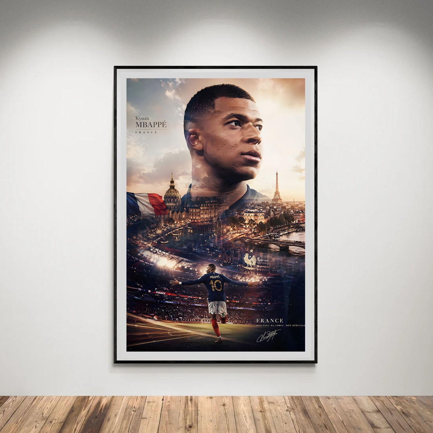 Flex Designs Poster Kylian Mbappe Portrait 8 x 10" Home Goods - Sports  Poster