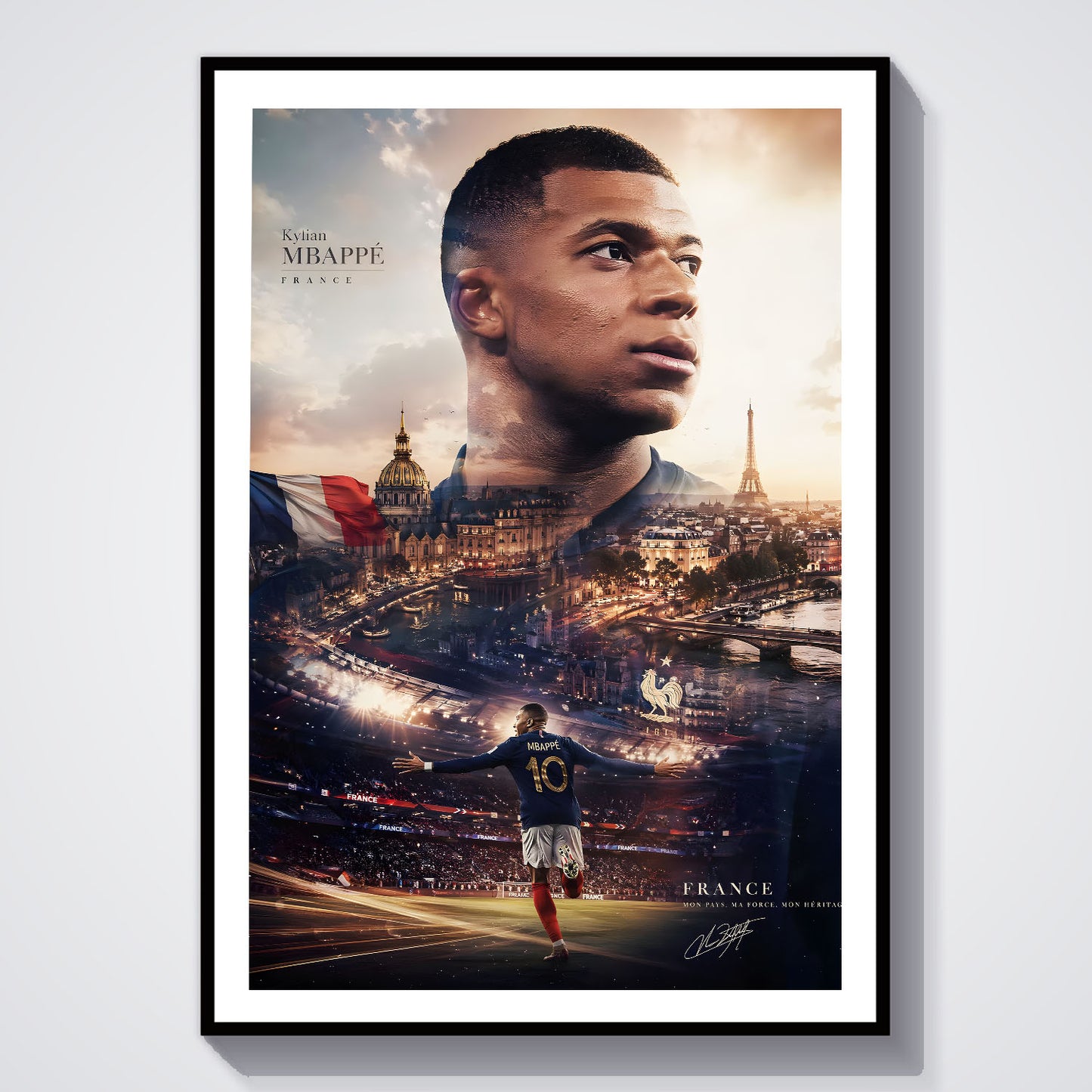 Flex Designs Poster Kylian Mbappe Portrait 8 x 10" Home Goods - Sports  Poster