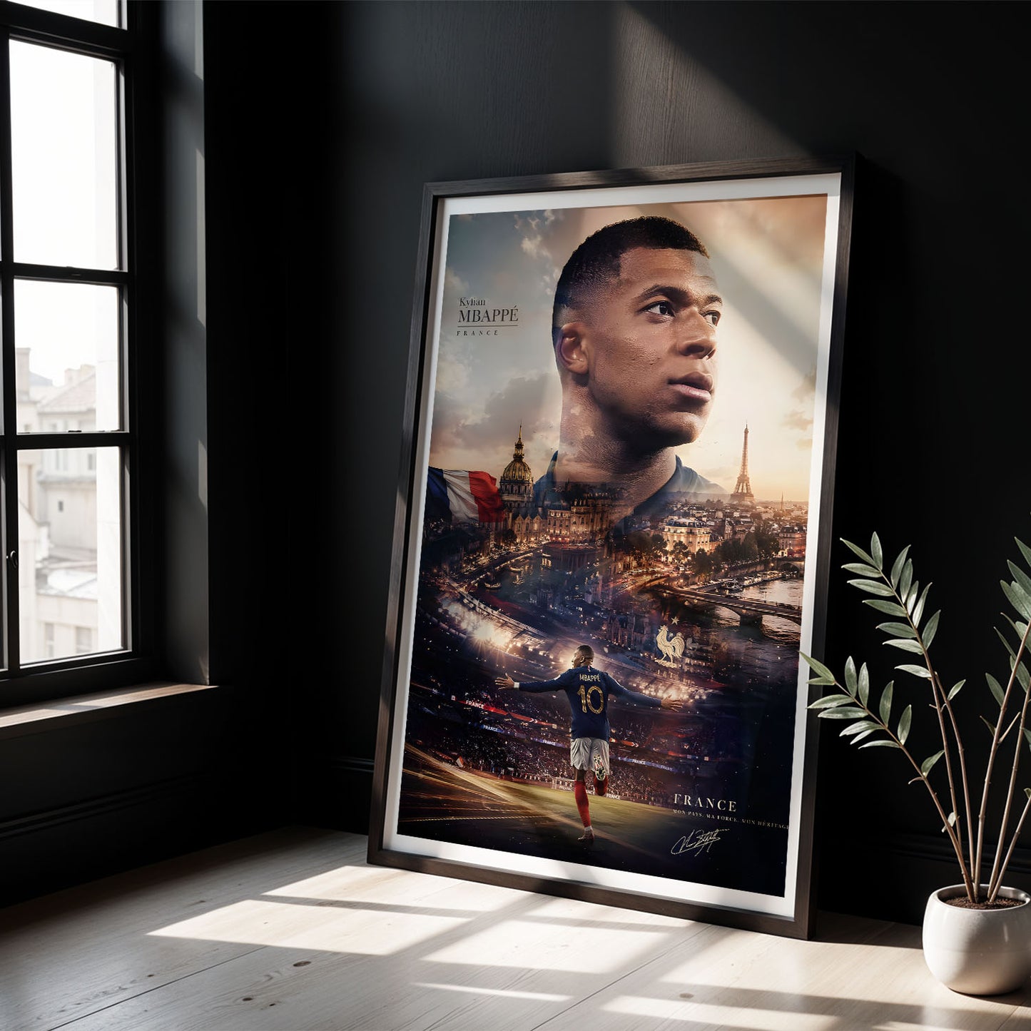 Flex Designs Poster Kylian Mbappe Portrait 8 x 10" Home Goods - Sports  Poster